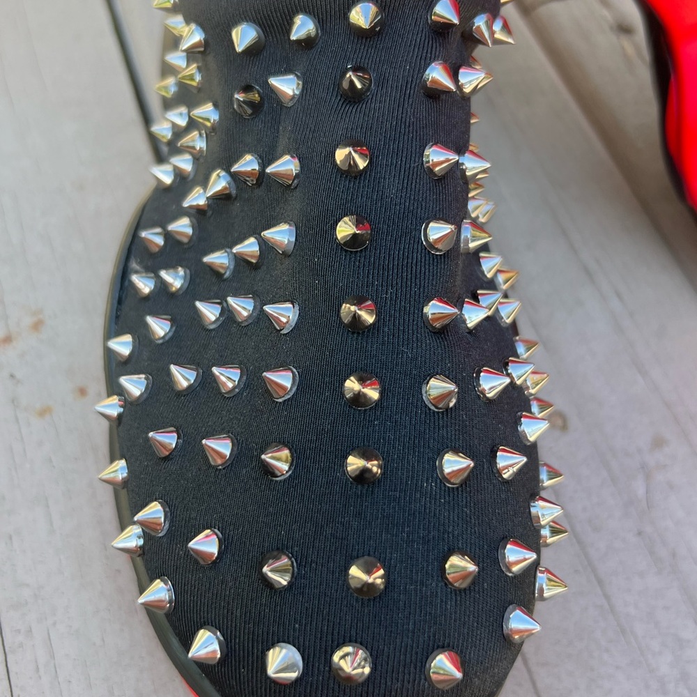 Christian L Spike Sock 'Black' red bottom new unisex - Picture 5 of 9